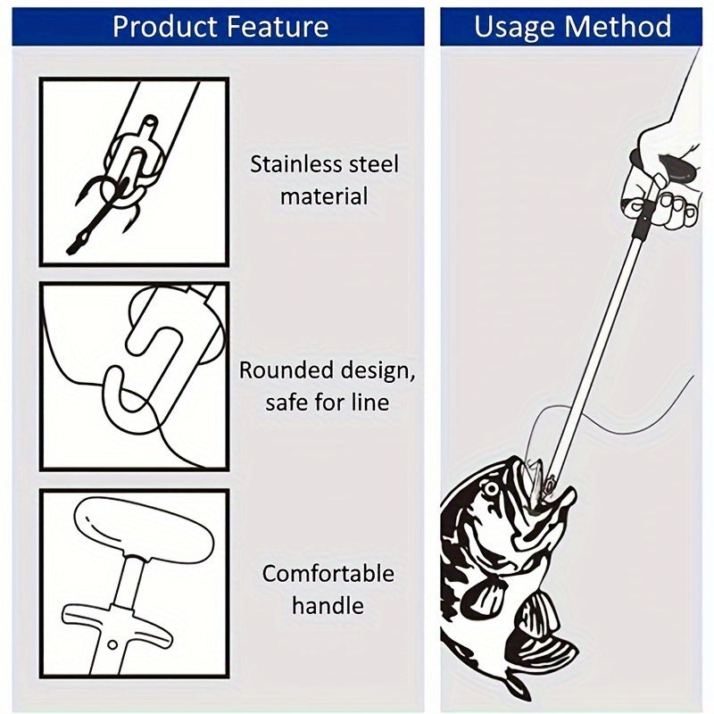 Stainless Steel T Fish Hook Remover Fishing Tackle