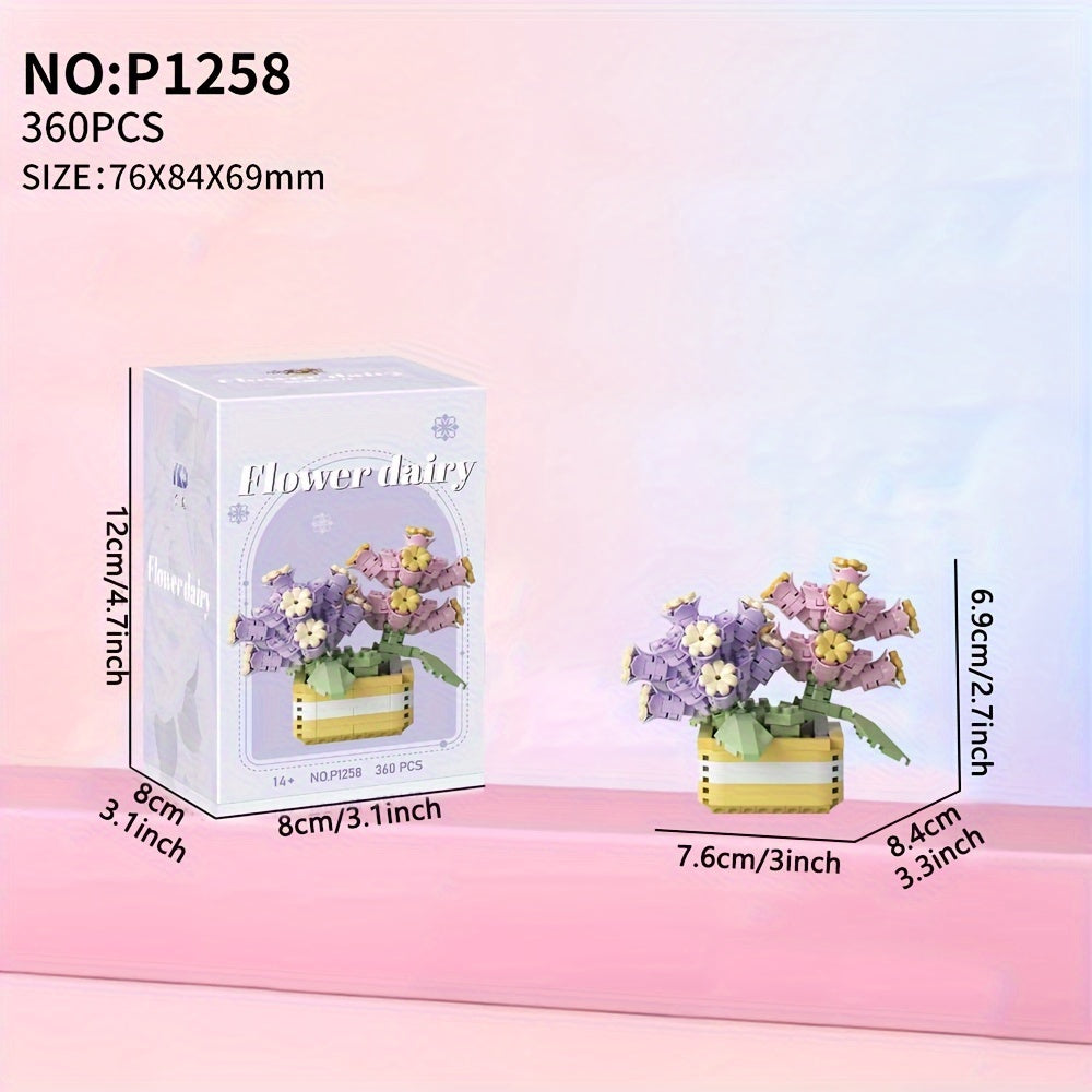 Plant Potted Building Model Blocks Home Decoration Educational Toys