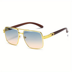 Men's Large Aviator Sunglasses Double Beam UV Protection