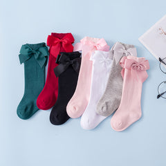 Baby Girls Princess Socks Bow Knee High Socks For Newborn Infants Toddlers