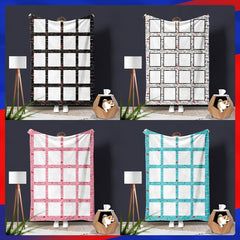 2pcs Plaid LOVE Series Flannel Blanket - Warm Home & Camping Accessory