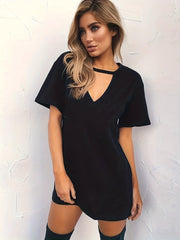 Sexy Short Sleeve Mini Summer Dress Women's Clothing