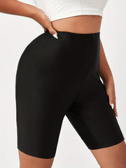 Women's Plus Solid High Rise Skinny Short