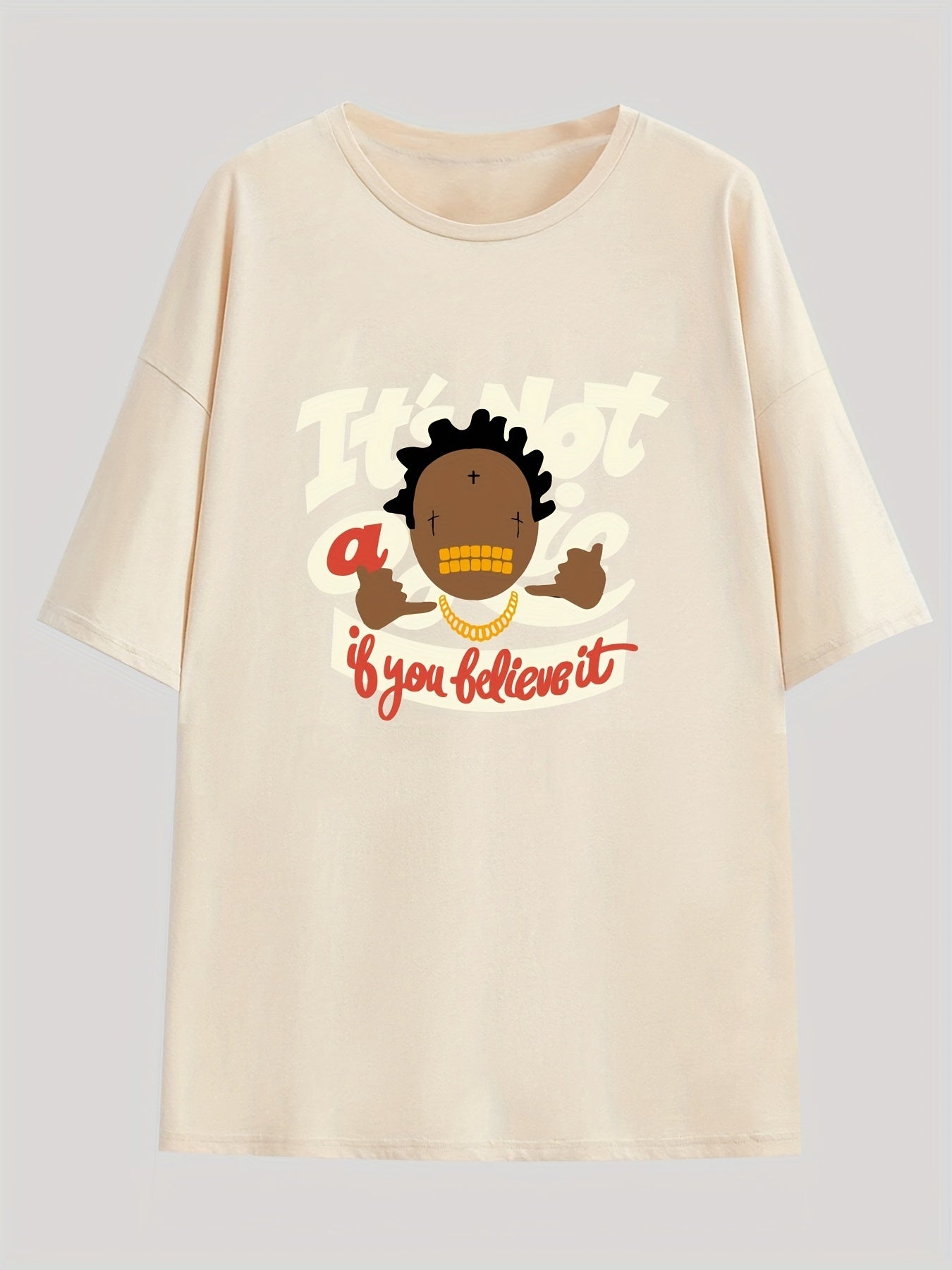 Men's Hip-Hop Graphic Tee Casual Stretch Tee