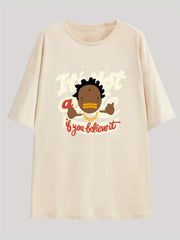 Men's Hip-Hop Graphic Tee Casual Stretch Tee