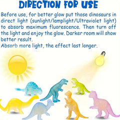 12pcs Luminous Mini Dinosaur Party Supplies Gift