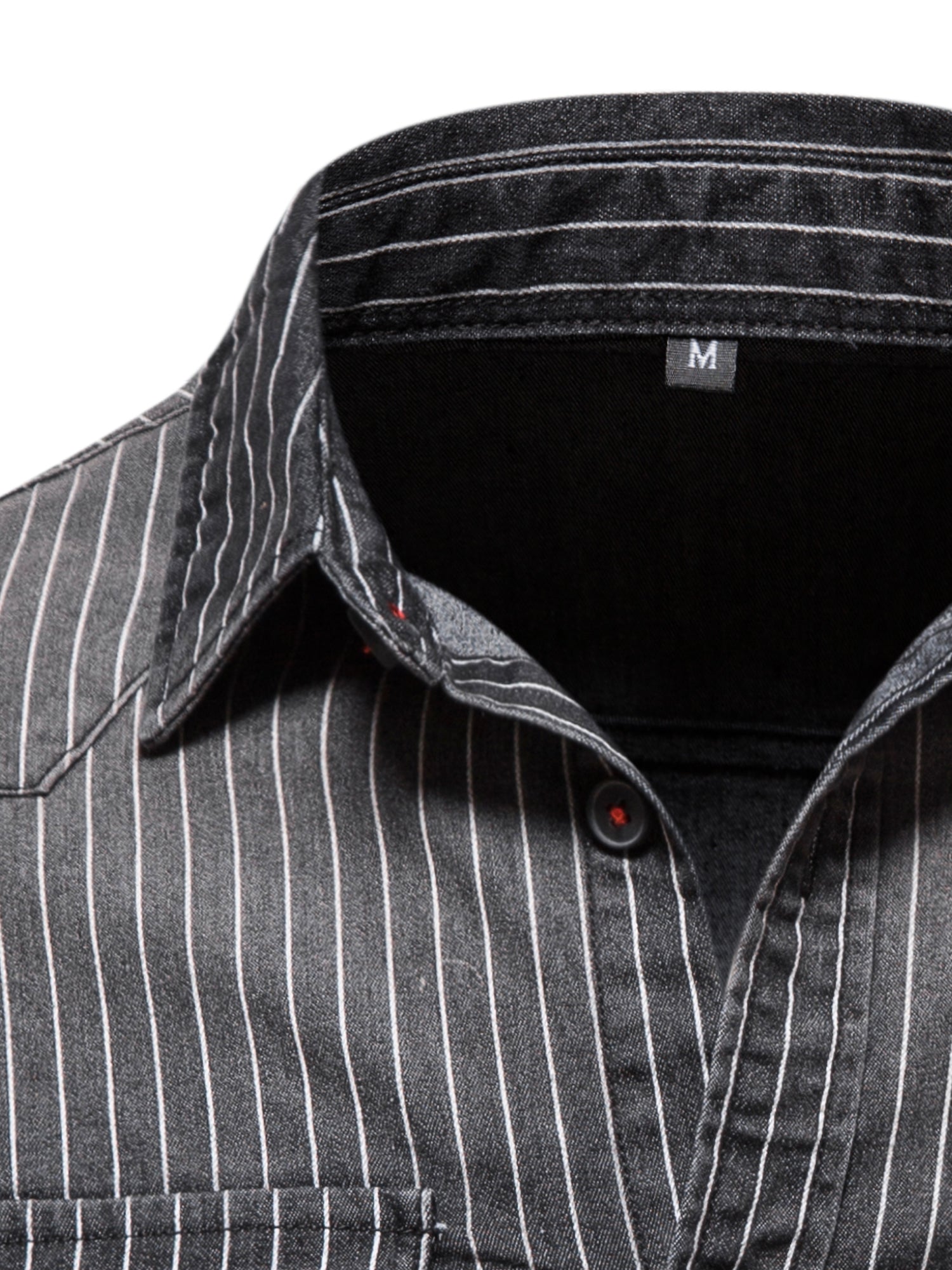 Men's Striped Stretch Denim Shirt Casual Slim Fit Jeans