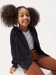 Girl's Zip Up Long Sleeve Hoodie Cardigan Jacket