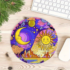 Cartoon Stars And Moon Mouse Pad Round Mousepad