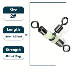 Heavy Duty Rolling Swivel 3 Way Rigs Fishing Tackle Connector