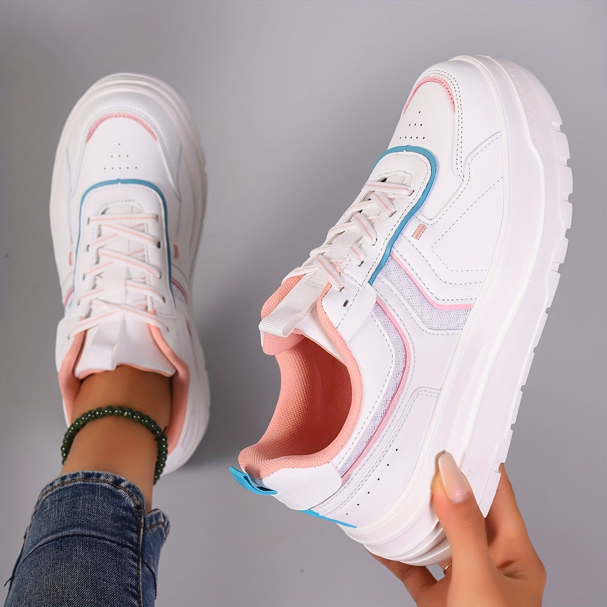 Women's Chunky Sneakers Thick Bottom Lace Up Sport Shoes