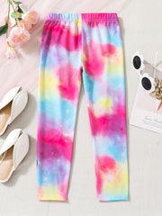 Girls Colorful Tie dye Soft Thin Legging Slightly Stretch Long Pants