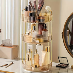 360 Rotating Makeup Organizer for Vanity Cosmetic Display Cases
