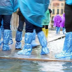 Shoe Covers & Rain Ponchos - 3 Pairs Boot Covers & 3 Emergency Raincoats