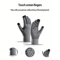 Winter Knitted Gloves Touch Screen Warm Anti Slip Cycling