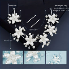 Bridal Headpiece Faux Pearl Flower Hair Accessories