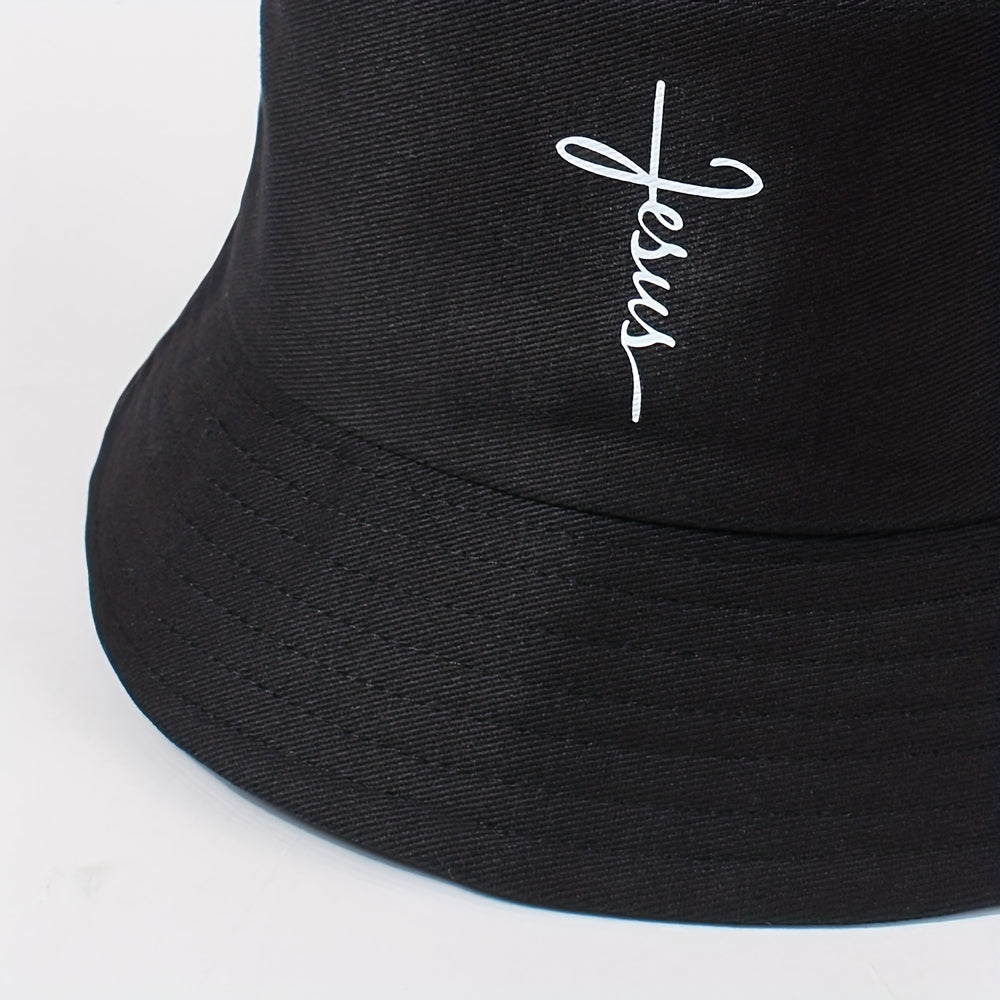 Faith Cross Print Bucket Hat Lightweight Adjustable