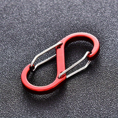 8pcs S-shaped Backpack Hanging Buckle Spring Keychain for Outdoor Camping
