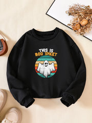 Halloween Boys Sweatshirt Long Sleeve Crew Neck Top Kids Clothing