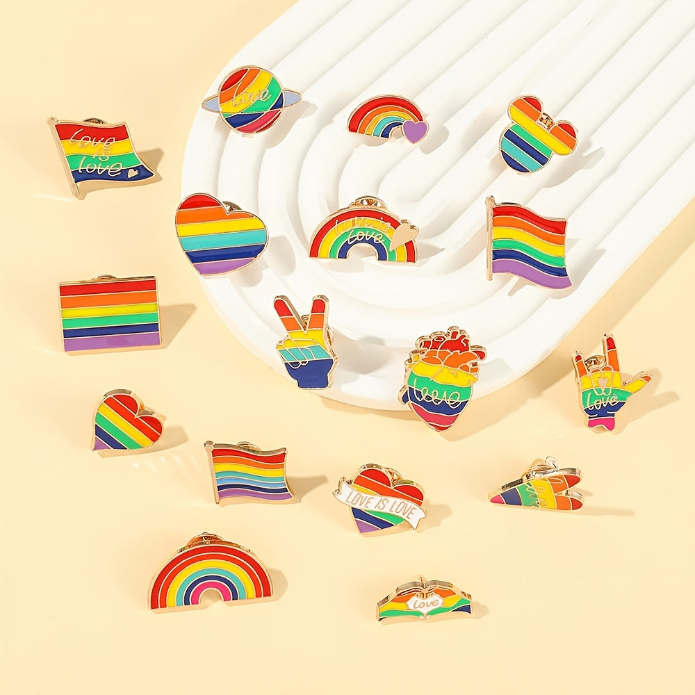 Rainbow Enamel Pin Set for Clothes and Bags