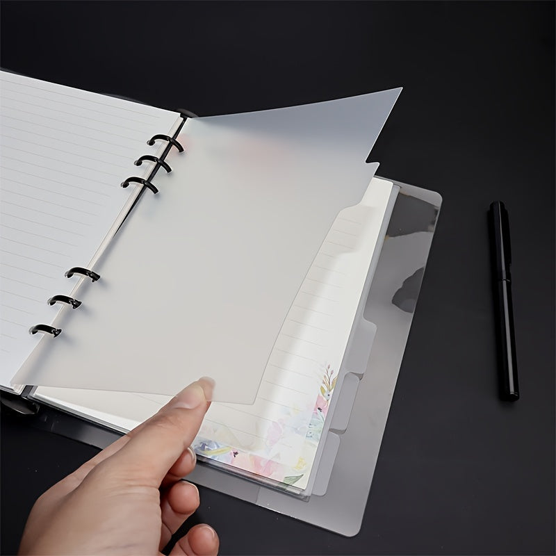 7pcs A5 Divider Pages One Week Label Binder Clear 6 Loops Planner Divider