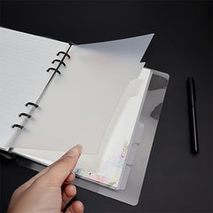 7pcs A5 Divider Pages One Week Label Binder Clear 6 Loops Planner Divider