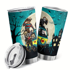 590ml Halloween Printed Stainless Steel Water Cup Double layer Leakproof Bottle