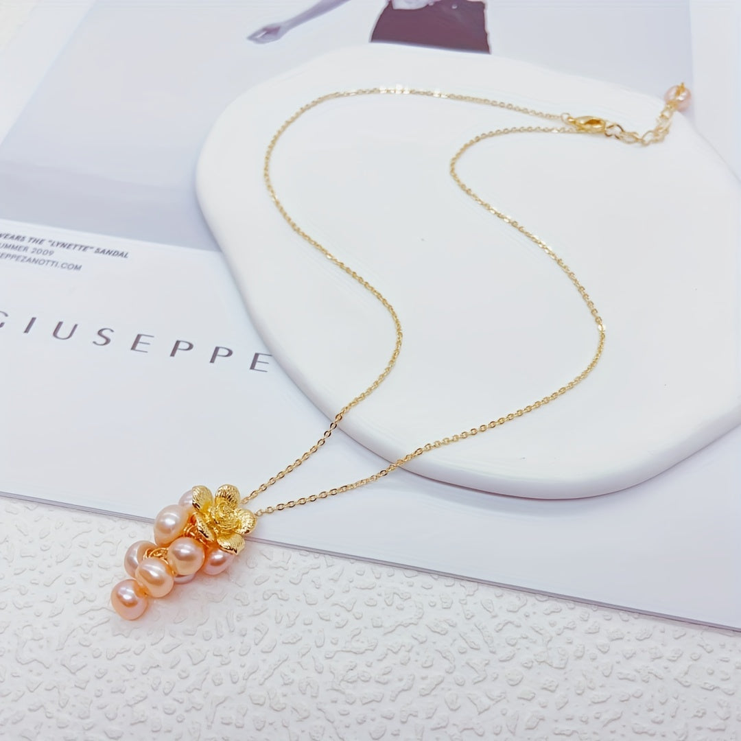 Grape & Pearl Necklace Ideal for Girlfriend