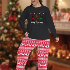 Christmas Pajamas Set Tee & Striped Pants