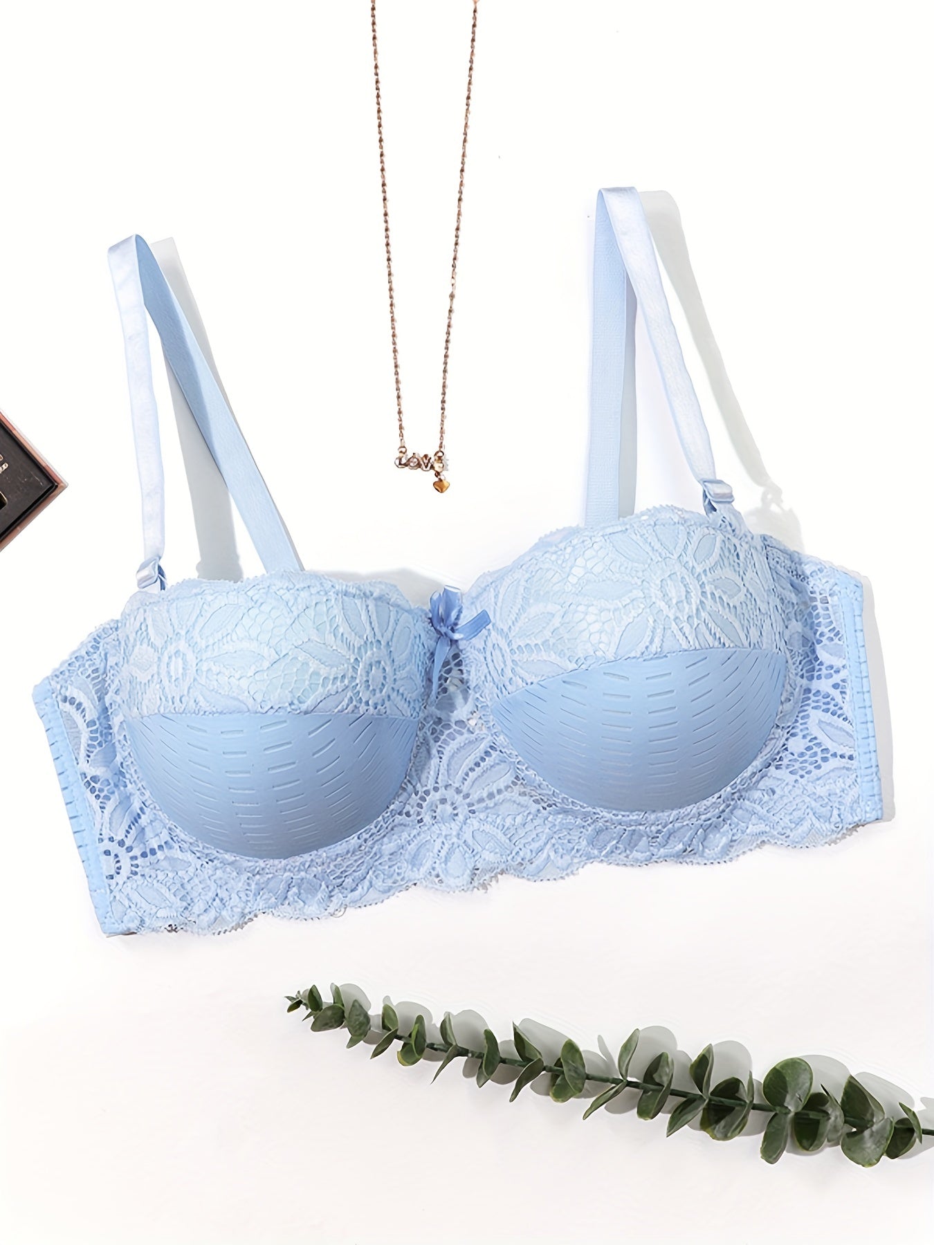 Floral Balconette Bra Lace Push-Up Lingerie