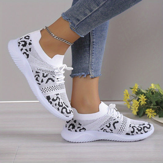 Women's Breathable Knit Sports Shoes Lace Up Running Tennis Lightweight Sock