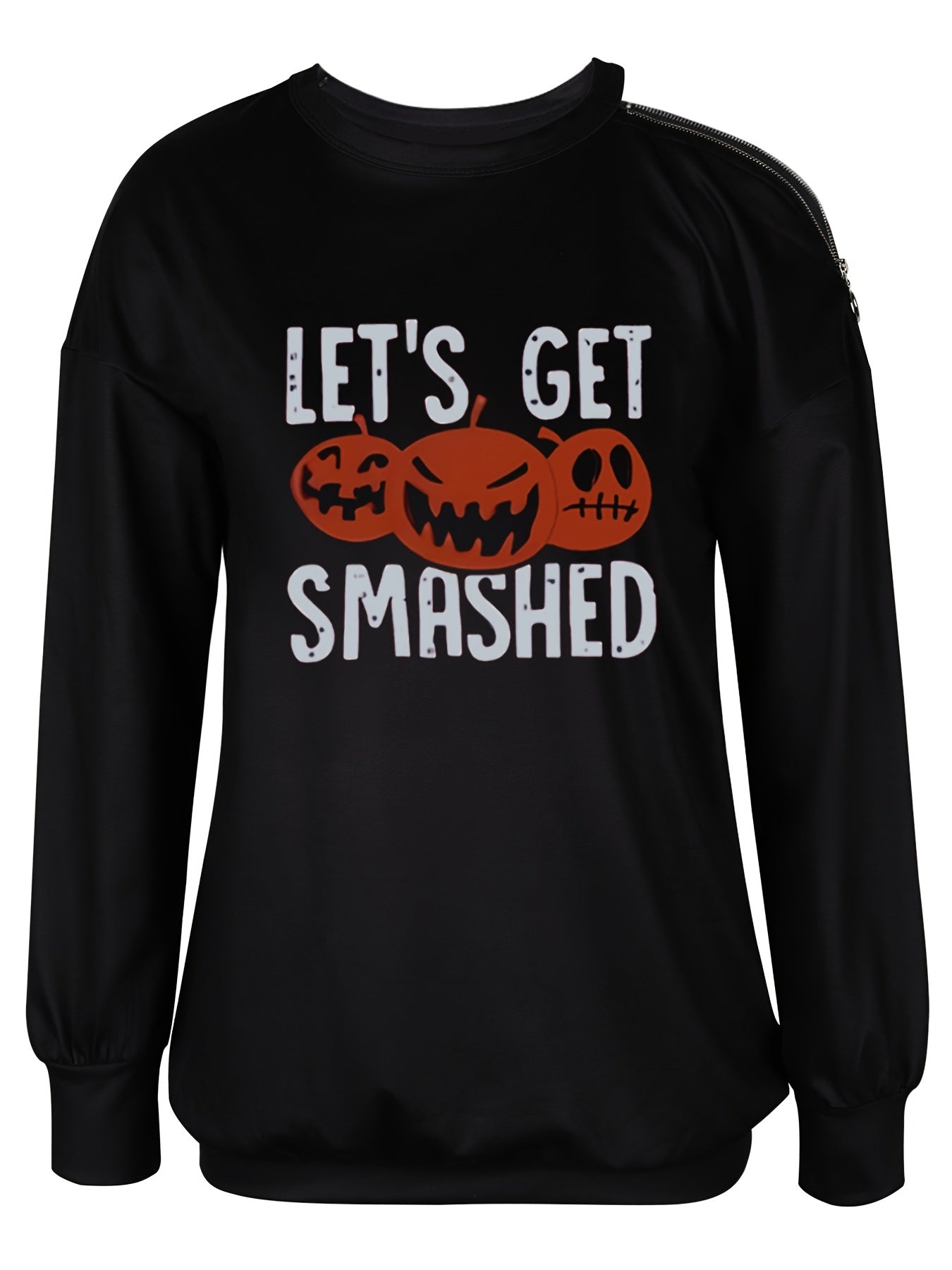 Pumpkin Graphic & Letter Print Sweatshirt for Halloween