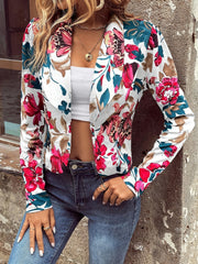 Floral Print Shawl Collar Blazer