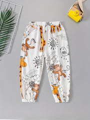 Boys Animal Print Elastic Waist Pants