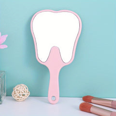 Tooth Shaped Handheld Mirror Makeup Mirror