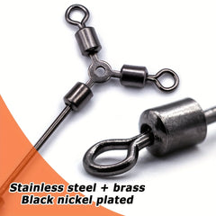 Stainless Steel 3 Way Swivel Ring Fishing Line Hook Connector