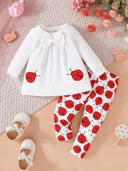 Girls Hedgehog Print Sweatshirt Dress & Full Print Pants Set
