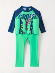 Boys Cartoon Swimsuit Long Sleeve Sunscreen Jumpsuit