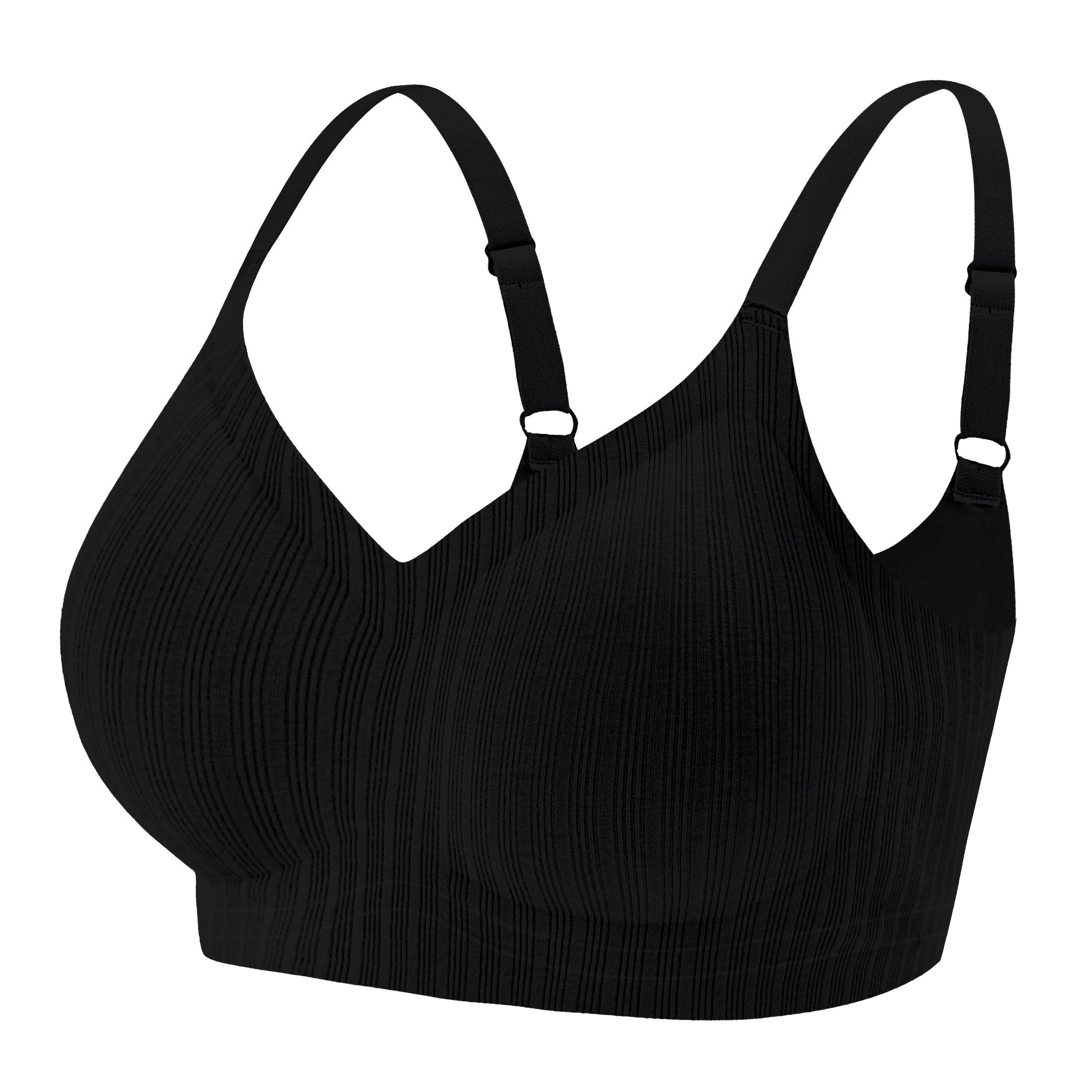 Push Up Striped Side Bra Soft and Comfortable Solid Lingerie
