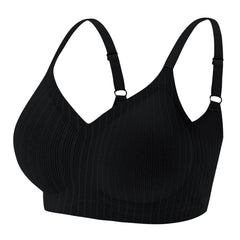 Push Up Striped Side Bra Soft and Comfortable Solid Lingerie