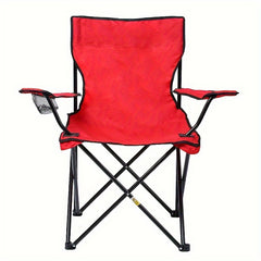Portable Folding Chair With Armrest for Outdoor Camping Beach Fishing