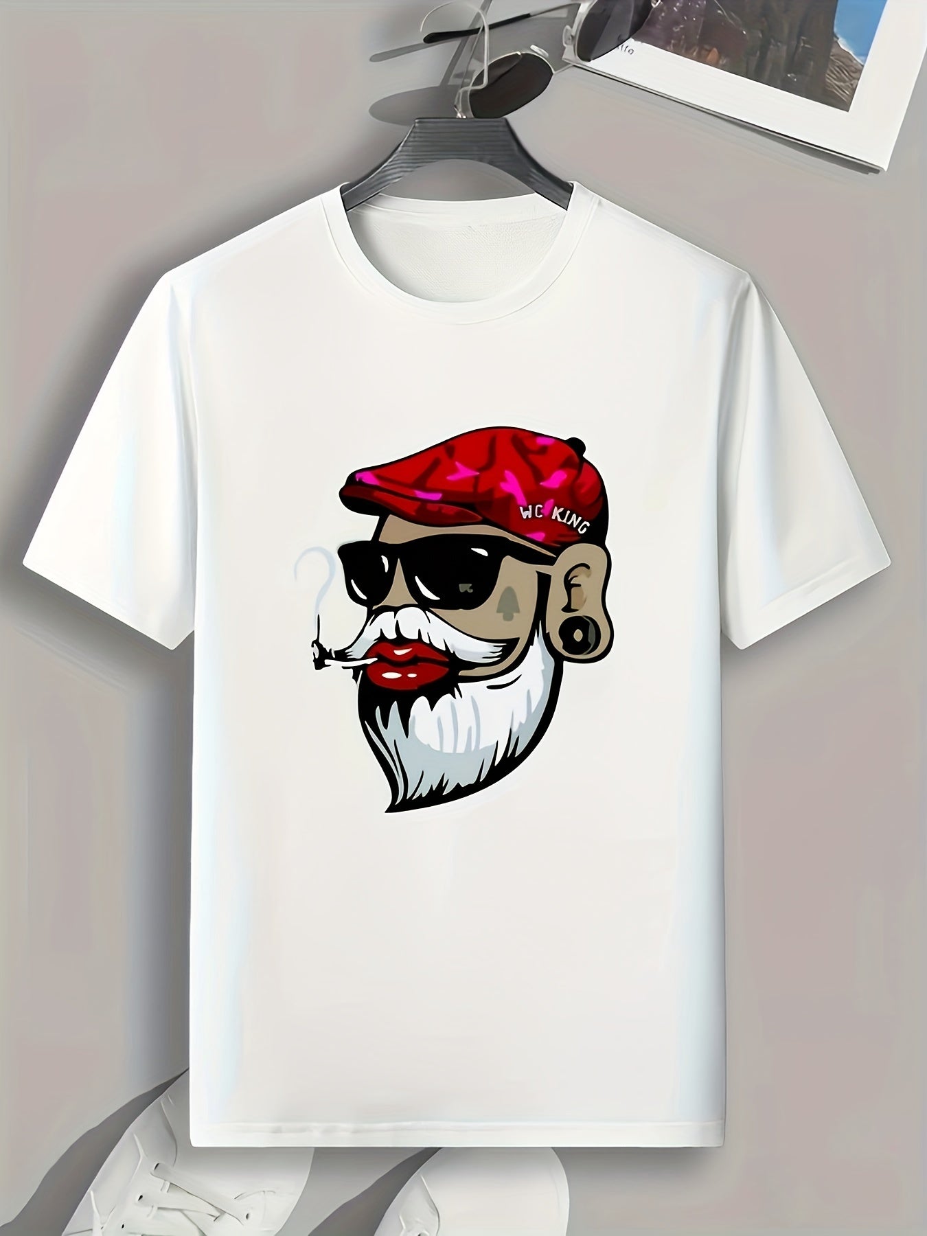 Cartoon Portrait Print Men's Graphic T shirt Casual Comfy Tees For Summer