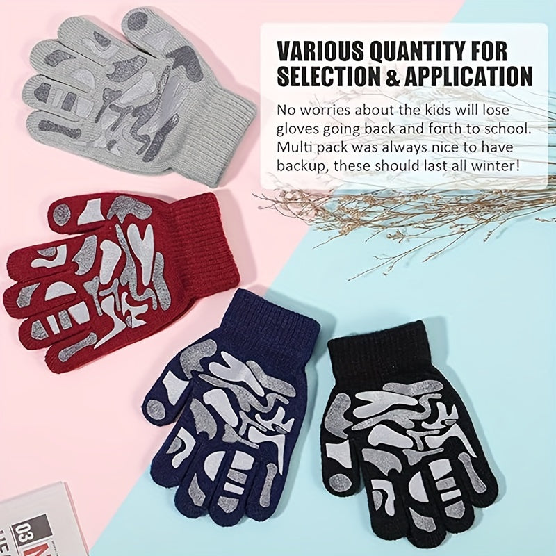 Children's Winter Warm Knitted Gloves For Boys And Girls