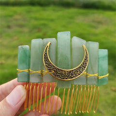 Crystal Quartz Mermaid Hair Comb Natural Stones Hair Accessories
