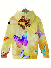 Butterfly Graphic Hooded Sweatshirt Girls Pullover - Fall