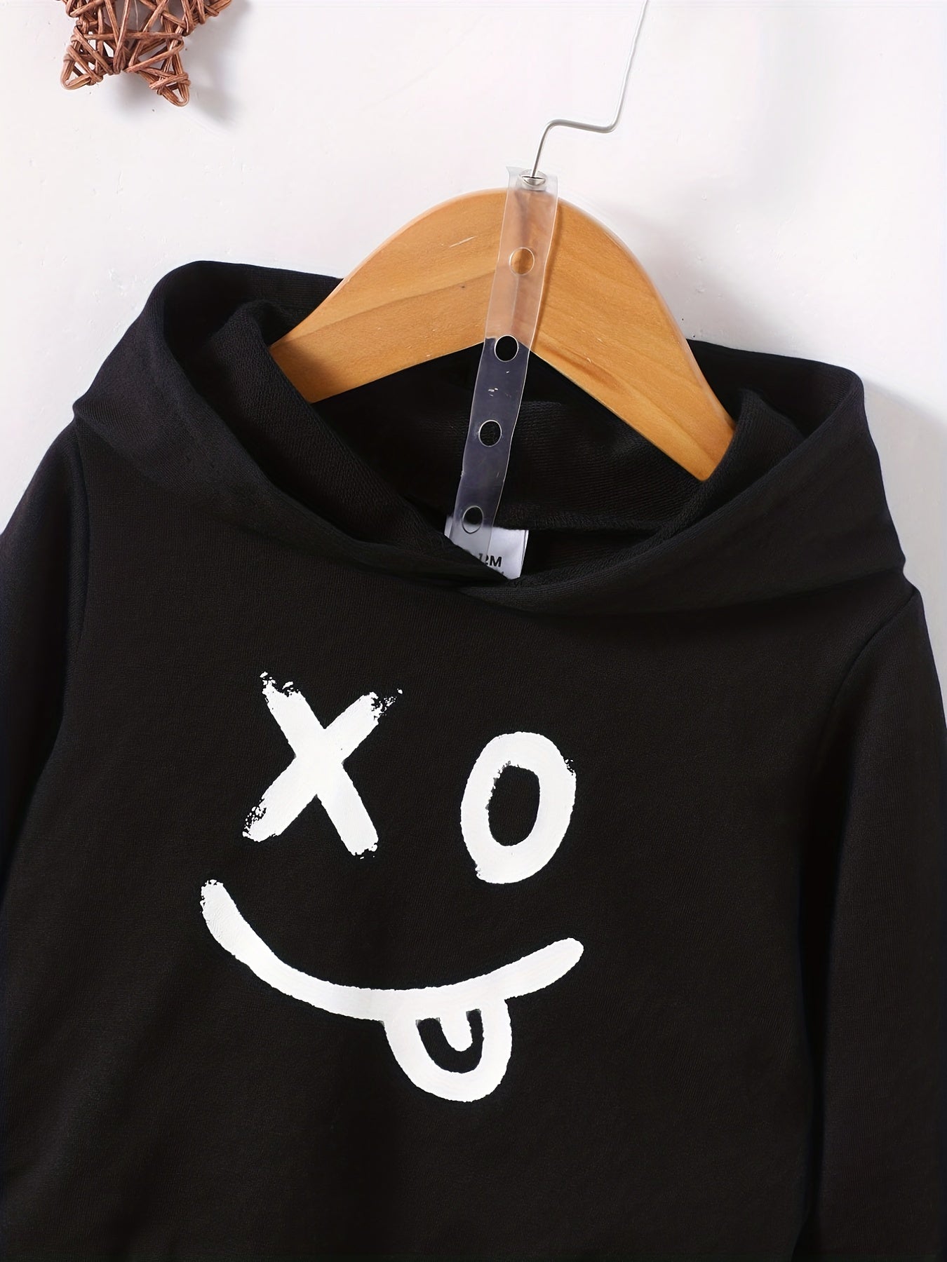 Boy's Cartoon Face 2pcs Hoodie & Sweatpants Set