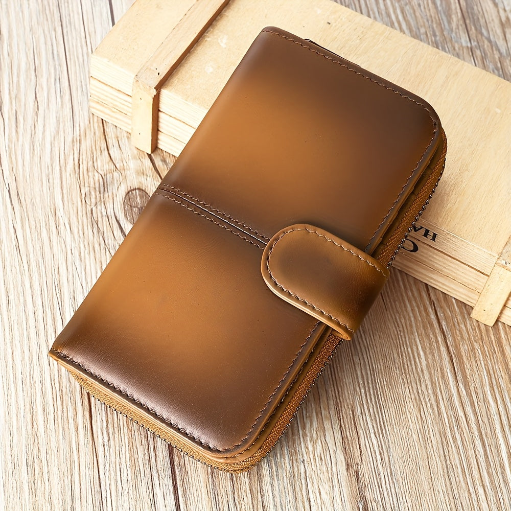Top Layer Cowhide Vertical Women's Wallet with Card Slot