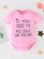 Newborn Short Sleeve Romper Letter Graphic Bodysuit