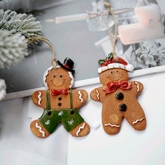 Christmas Tree Gingerbread Man Pendant Resin Trinkets Hanging Ornaments