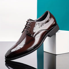 Men's Brogue Lace up Oxford Shoes Smart Casual Dress Shoes